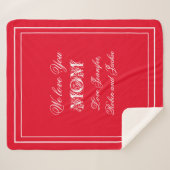 Moederdag Gepersonaliseerd prachtige chique rood Sherpa Deken (Voorkant (horizontaal))