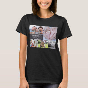Moederdag Gepersonaliseerde Familiefotocollage T-shirt