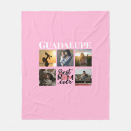 Moederdag Geschenken Fotocollage monogram Fleece Deken