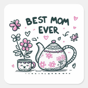 Moederdag Gift Beste moeder ooit Vierkante Sticker