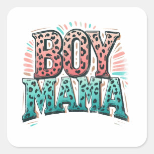 Moederdag Gift Boy Mama Vierkante Sticker