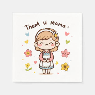 Moederdag Gift   Dank je, mama Servet