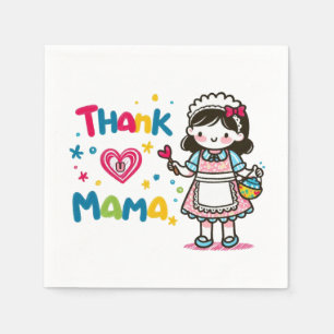 Moederdag Gift   Dank je, mama Servet