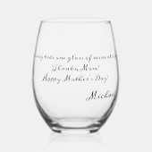 Moederdag Gift Funny Quotes Script Naam op Wijnglas Zonder Voet (Voorkant)