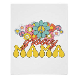 Moederdag Gift Groovy Mama Perfect Poster