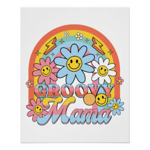 Moederdag Gift Groovy Mama Perfect Poster