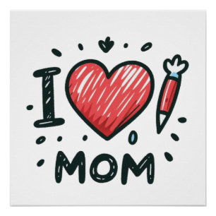 Moederdag Gift   Ik hou van mama Perfect Poster