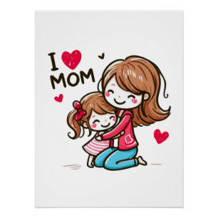 Moederdag Gift   Ik hou van mama Perfect Poster