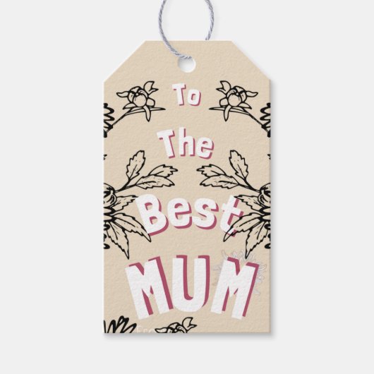 Moederdag Gift Label met Floral Mum Theme Cadeaulabel (Voorkant)