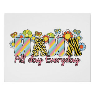 Moederdag Gift Mama de hele dag Perfect Poster
