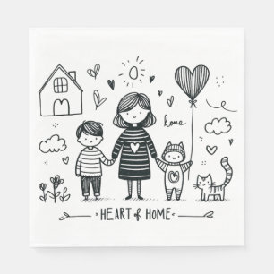 Moederdag Gift Mama hart van thuis Servet