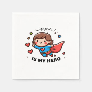 Moederdag Gift Mama is mijn held Servet