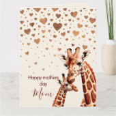 Moederdag Giraffe, Gefeliciteerd Moederdag  Kaart (Voorkant)