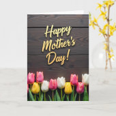 Moederdag Gouden Script Kaart (Gele Bloem)