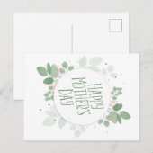 Moederdag Green Leaves Wreath | BRIEFKAART (Voorkant / Achterkant)