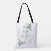 moederdag Green Leaves Wreath | Canvas tas (Achterkant)