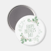 Moederdag Green Leaves Wreath | Magneet (Voorkant / Achterkant)