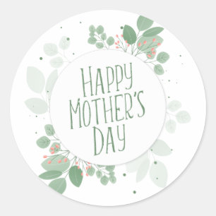 Moederdag Groene bladeren krans STICKER