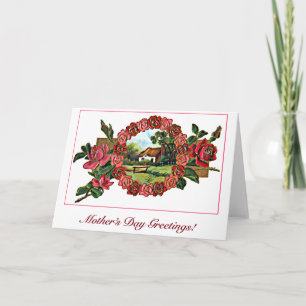  Moederdag Groet met Rozen en Huis Kaart