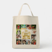 Moederdag Grootmoeder 12 Foto Collage Tote Bag (Achterkant)