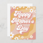 Moederdag Groovy Madeliefje Feestdagenkaart (Voorkant / Achterkant)