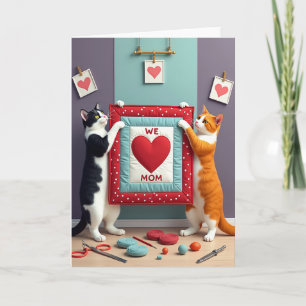 Moederdag Hart Kunstkaart voor Katten Kaart