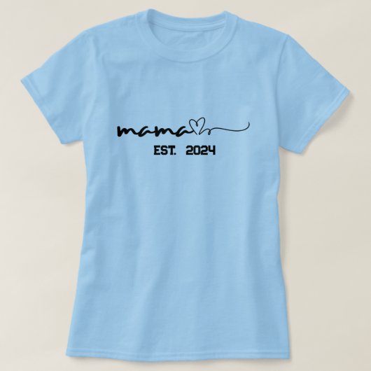 Moederdag hart moeder met jaar Cotton Crew shirt (Design voorkant)