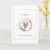 moederdag hart wenskaart kaart (Gele Bloem)