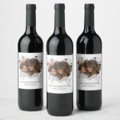 Moederdag hartfoto wijn etiket (Flessen)