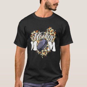 Moederdag Hockey mama Leopard Heart Game Day Chee T-shirt