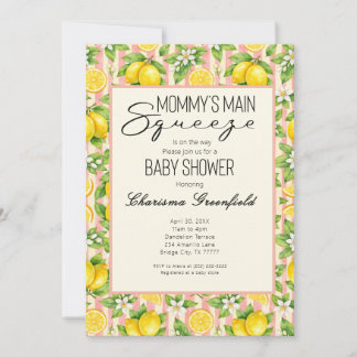 Moederdag Hoofdtang Lemon Roze Meisje Baby Shower Kaart