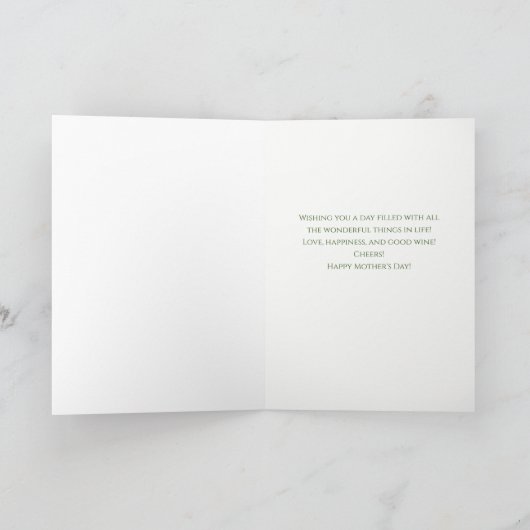 Moederdag-Humor wijnglas Kaart (Binnen)