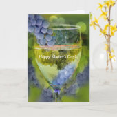 Moederdag-Humor wijnglas Kaart (Gele Bloem)