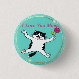Moederdag Ik hou van je mam. Ronde Button 3,2 Cm