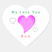 Moederdag illustratie van schattig roze hart hart sticker (Voorkant)