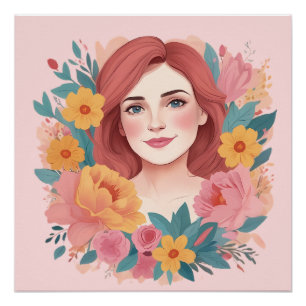 Moederdag Illustrator Perfect Poster