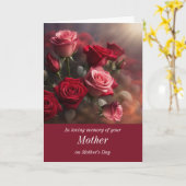 Moederdag in Herdenking van je Moeder Rozen Kaart (Gele Bloem)