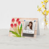 Moederdag Instagram Fotosjabloon Roze Tulp Kaart (Gele Bloem)