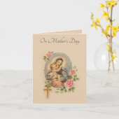 Moederdag Jesus Mary Roses Rosary Kaart (Gele Bloem)