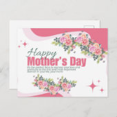 Moederdag kaart afdrukbaar, Moederdag kaart (Voorkant / Achterkant)