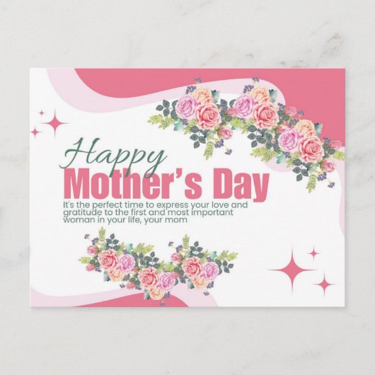 Moederdag kaart afdrukbaar, Moederdag kaart (Voorkant)