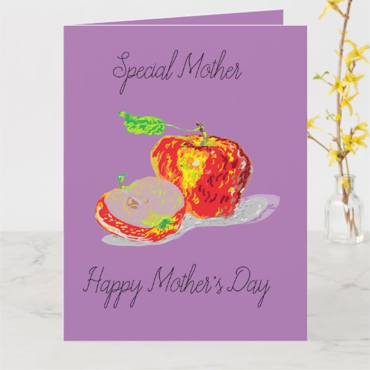 Moederdag Kaart / Apple van mijn oog (Gele Bloem)