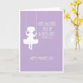 Moederdag Kaart Bijbel Verse Girl Silhouette (Gele Bloem)