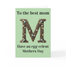 Moederdag kaart Cute Rustieke Bloem Letter
