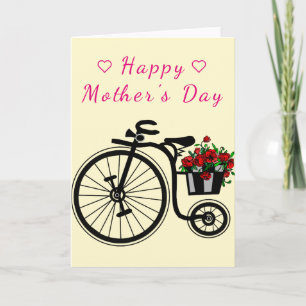 Moederdag Kaart Flowers Bike - Schilderen