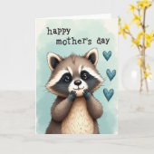 Moederdag kaart met dier (Gele Bloem)