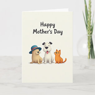 Moederdag kaart met dieren