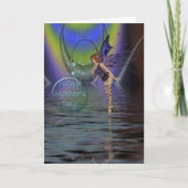 Moederdag kaart met fee en bubbels over water (Voorkant)