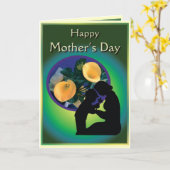 Moederdag kaart met kind (Gele Bloem)