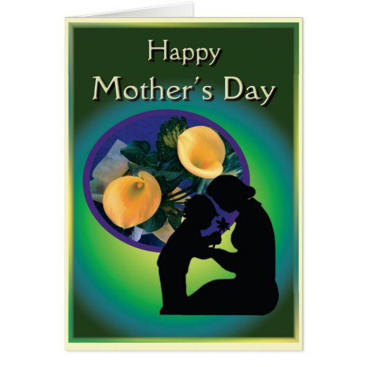 Moederdag kaart met moeder en kind (Voorkant)